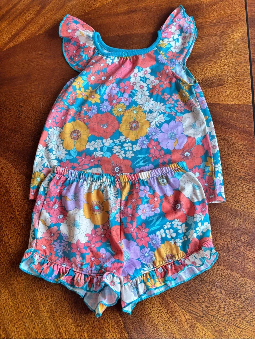 Carter's Girls Coral Floral Short Set